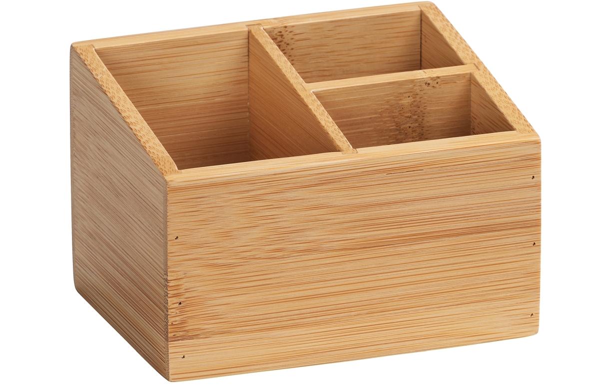 WENKO Aufbewahrungsbox (Bad) Terra – 12×9×8,5 cm, Bambus, freistehend, Natur