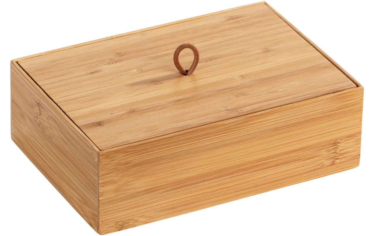 WENKO Aufbewahrungsbox (mit Deckel) – Bambus – Natur – 220 × 120 × 150 mm
