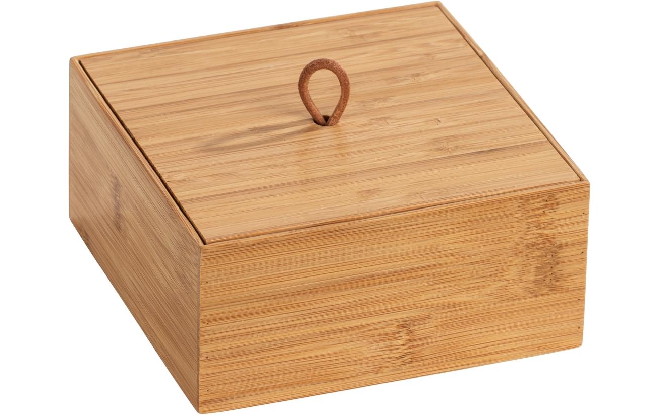 WENKO Aufbewahrungsbox – Bambus, 15×15×7 cm