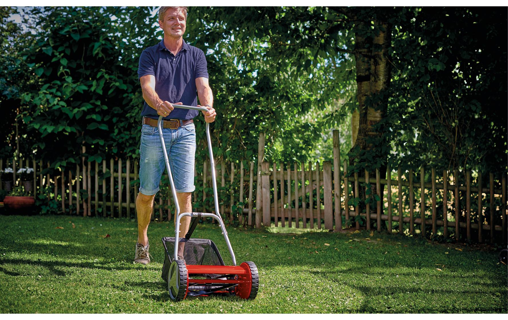 Einhell GC-HM 300 Handrasenmäher – Schnittbreite 300 mm, Schnitthöhe 130–370 mm