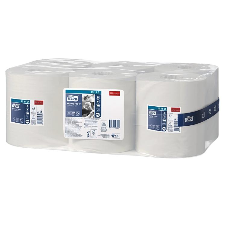 Tork Putzrolle Mehrzweck M2 Mini – 1-lagig – 21,5 cm × 275 m – weiss – 6 Rollen