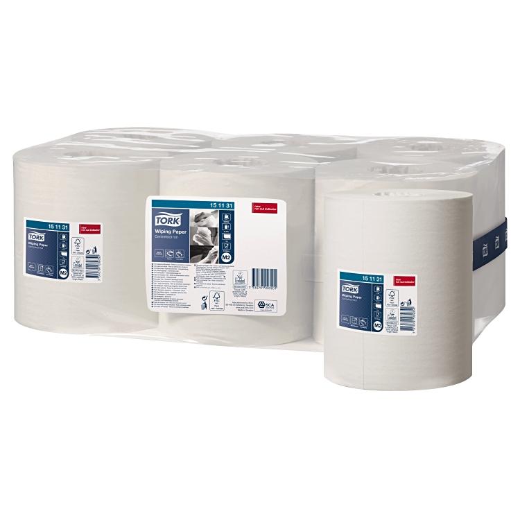 Tork Putzrolle Mehrzweck M2 Mini – 1-lagig – 21,5 cm × 275 m – weiss – 6 Rollen