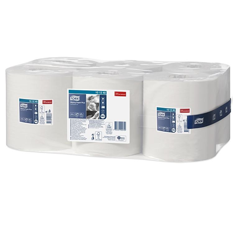 Tork Papierwischtücher Stark Weiss M2 – 2-lagig – 21,5 × 35 cm – 457 Blatt – 6 Rollen