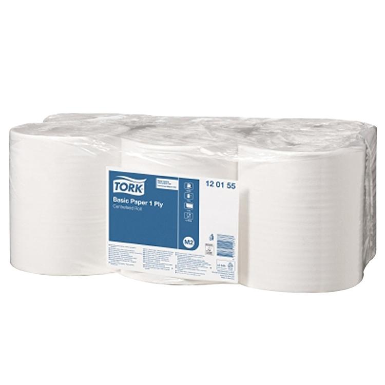 Tork Wischtuchrolle M-Tork Basic – 1-lagig – 20 cm × 300 m – für M2 – weiss – 6 Rollen
