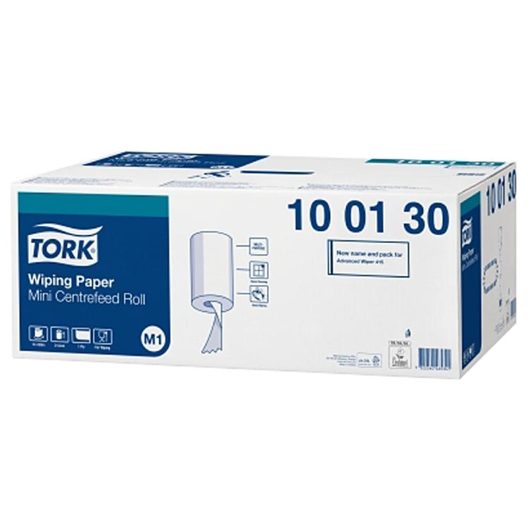 Tork Wischtuchrolle Mehrzweck M1 Mini – 1-lagig – 21,5 cm × 120 m – weiss – 11 Rollen – für M1