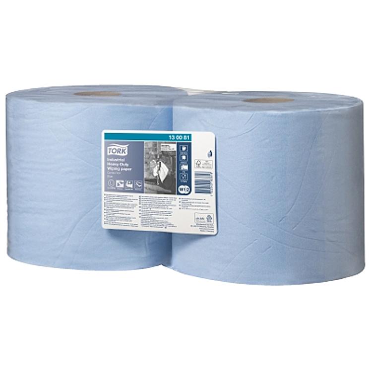Tork Wischtuchrolle Advanced 440 – 3-lagig – 23,5 cm × 119 m – 350 Blatt – blau – 2 Rollen