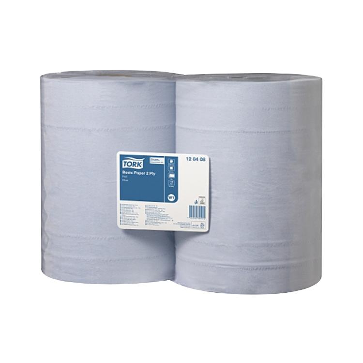 Tork Wischtuchrolle W1 – 2-lagig – 36,9 × 34 cm – 1000 Blatt – Blau – 2 Rollen
