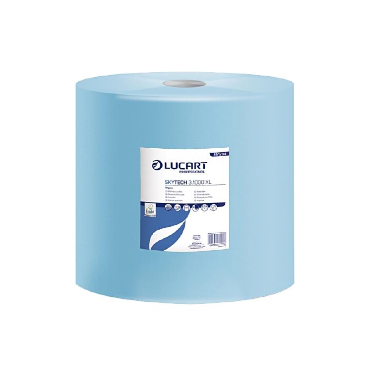 Lucart professional Handtuchrolle – 3-lagig, blau – 360 mm × 360 m – Sack 1 Rolle