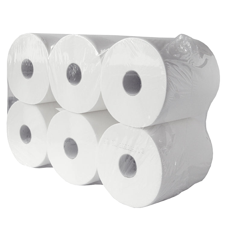 Putzrolle Midi – 2-lagig – 20 × 26 cm – 465 Blatt – weiss – 6 Rollen