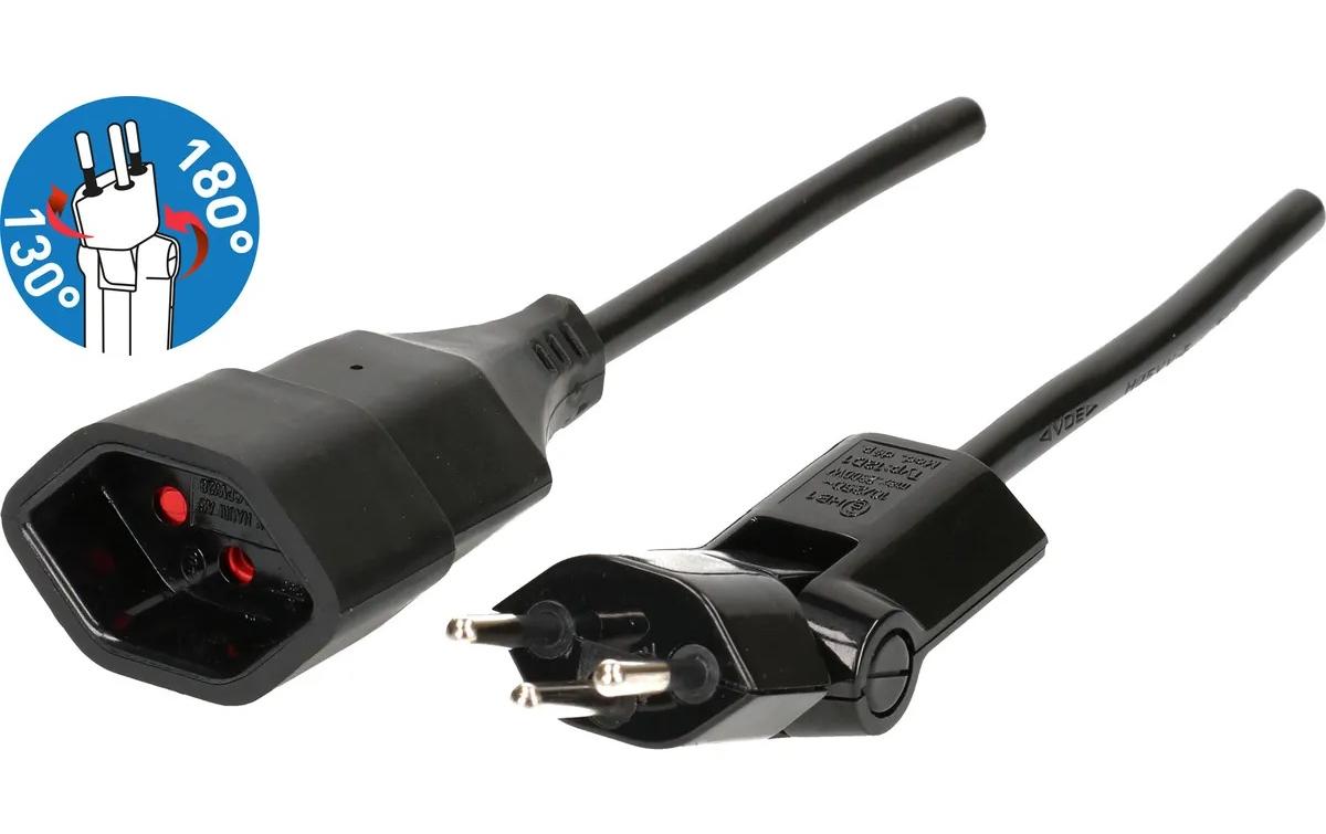 Max Hauri AG Max Hauri Verlängerungskabel, T12–T13, 1 m, 1 mm², mit Kinderschutz, angespritzt – schwarz