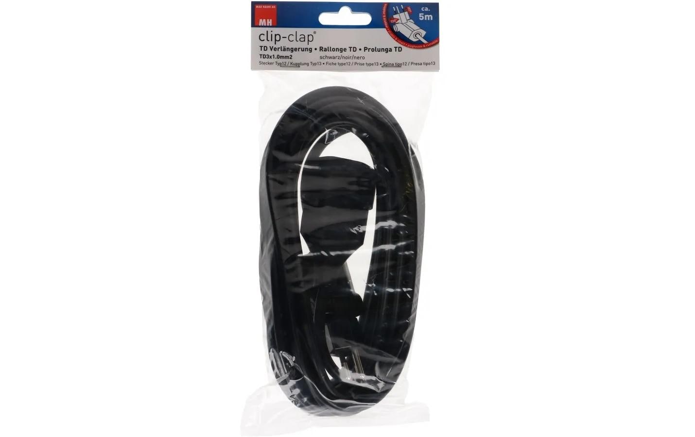 Max Hauri AG Max Hauri Verlängerungskabel, T12–T13, 1 m, 1 mm², mit Kinderschutz, angespritzt – schwarz
