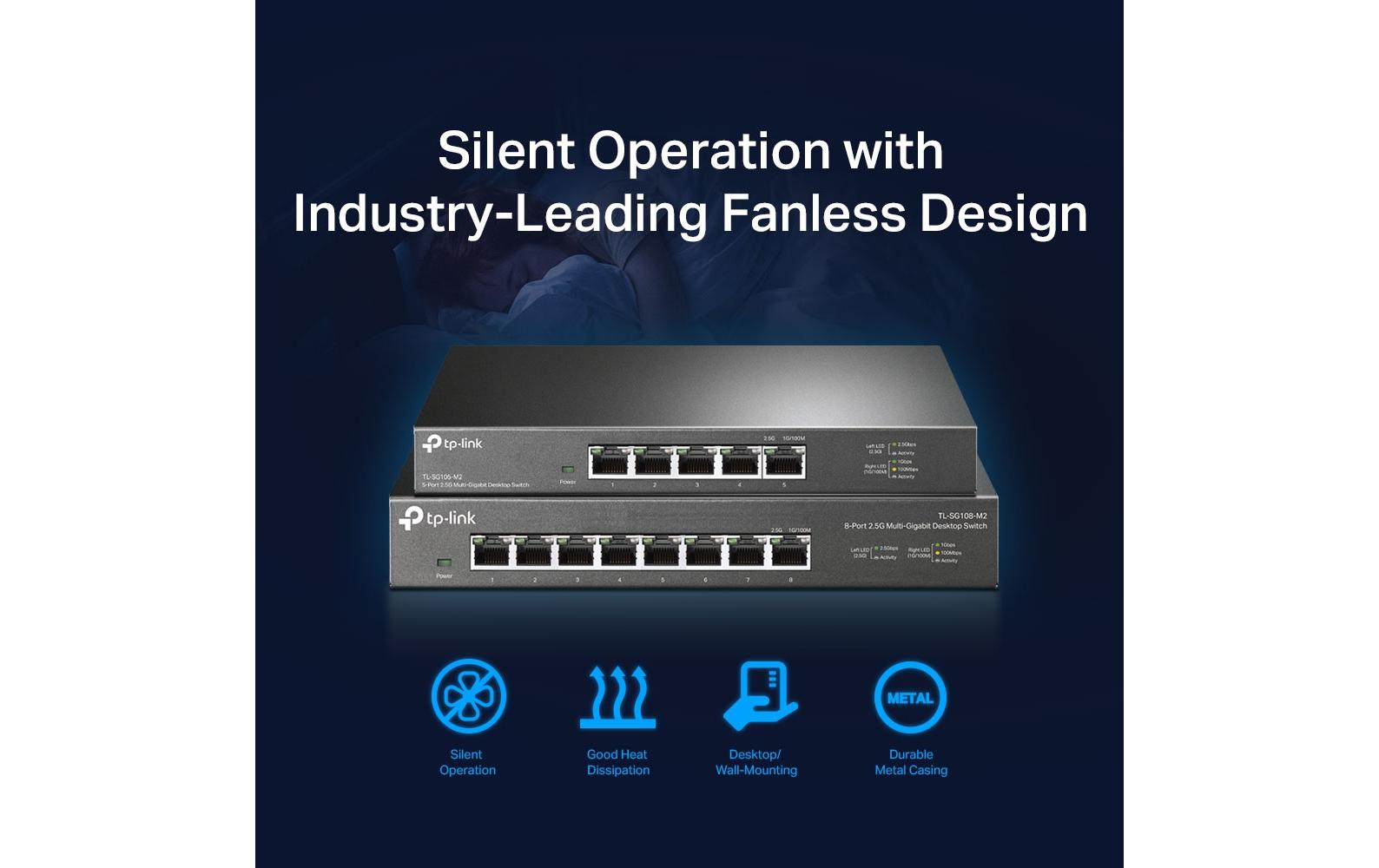 TP-Link TL-SG108-M2 – Unmanaged Switch – 8× 2,5G, 40 Gbit/s, Desktop