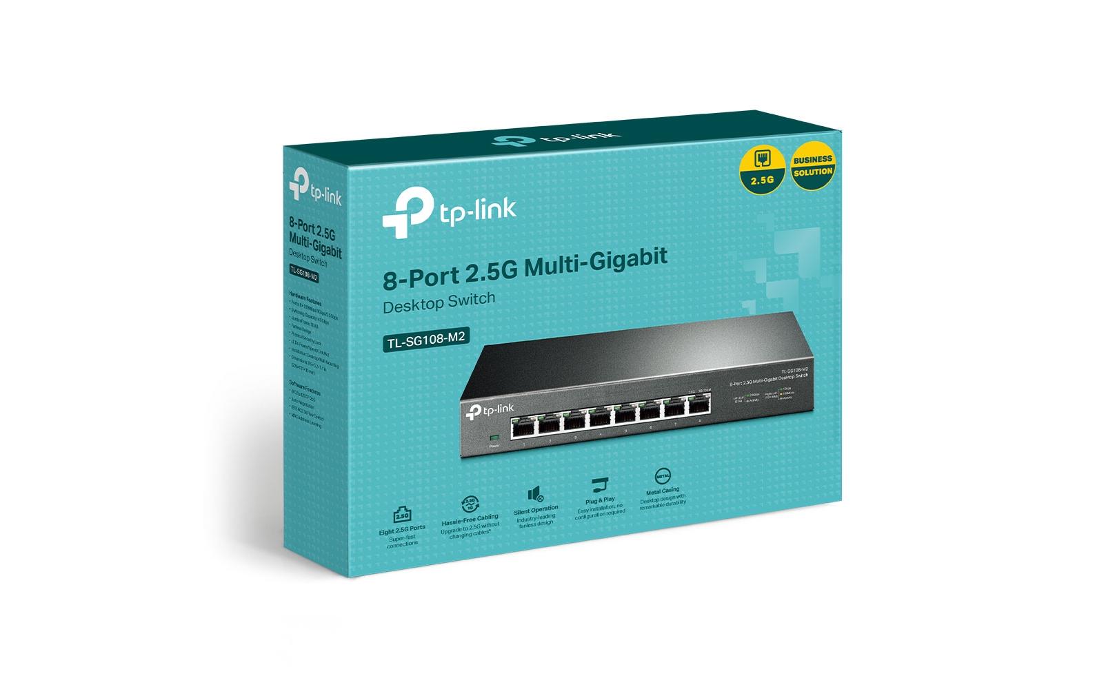 TP-Link TL-SG108-M2 – Unmanaged Switch – 8× 2,5G, 40 Gbit/s, Desktop