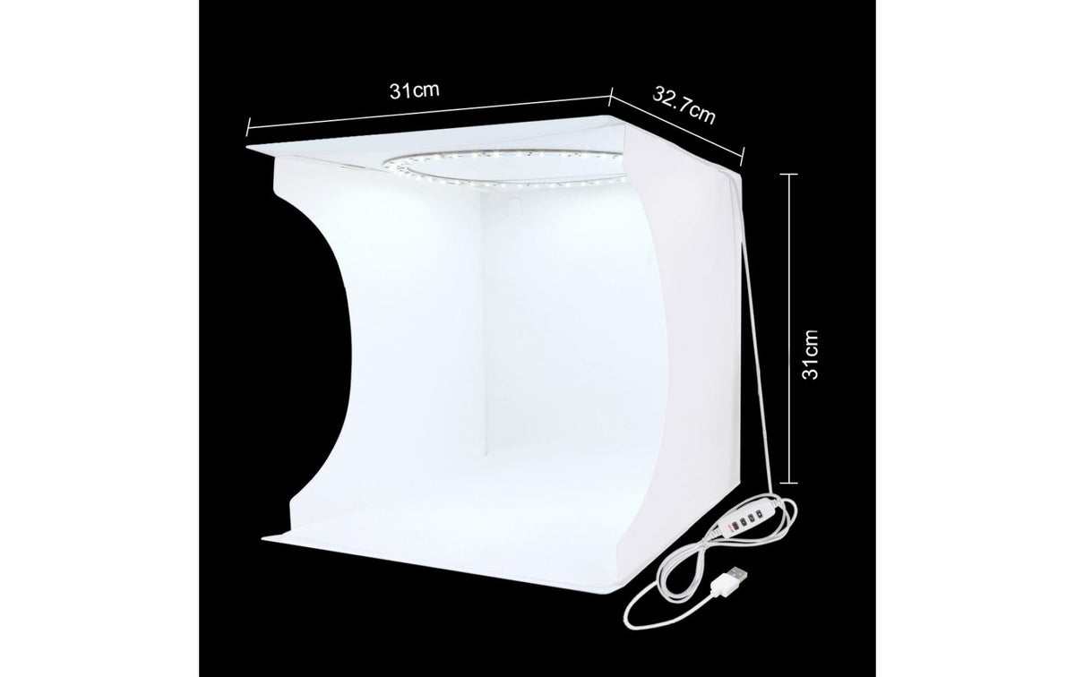 Puluz PU5030 Fotostudio – 31 cm, 6500 K, USB, 128 LEDs – Weiss