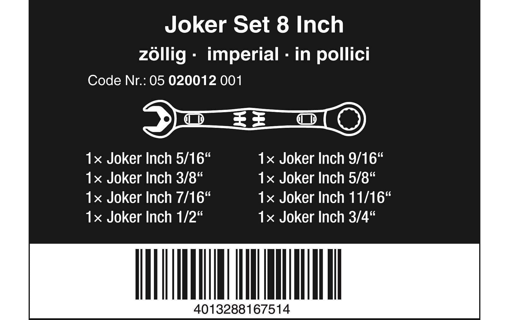 Wera Ratschen-Ringmaulschlüssel-Set 6000 Joker 8 Imperial – 05020012001