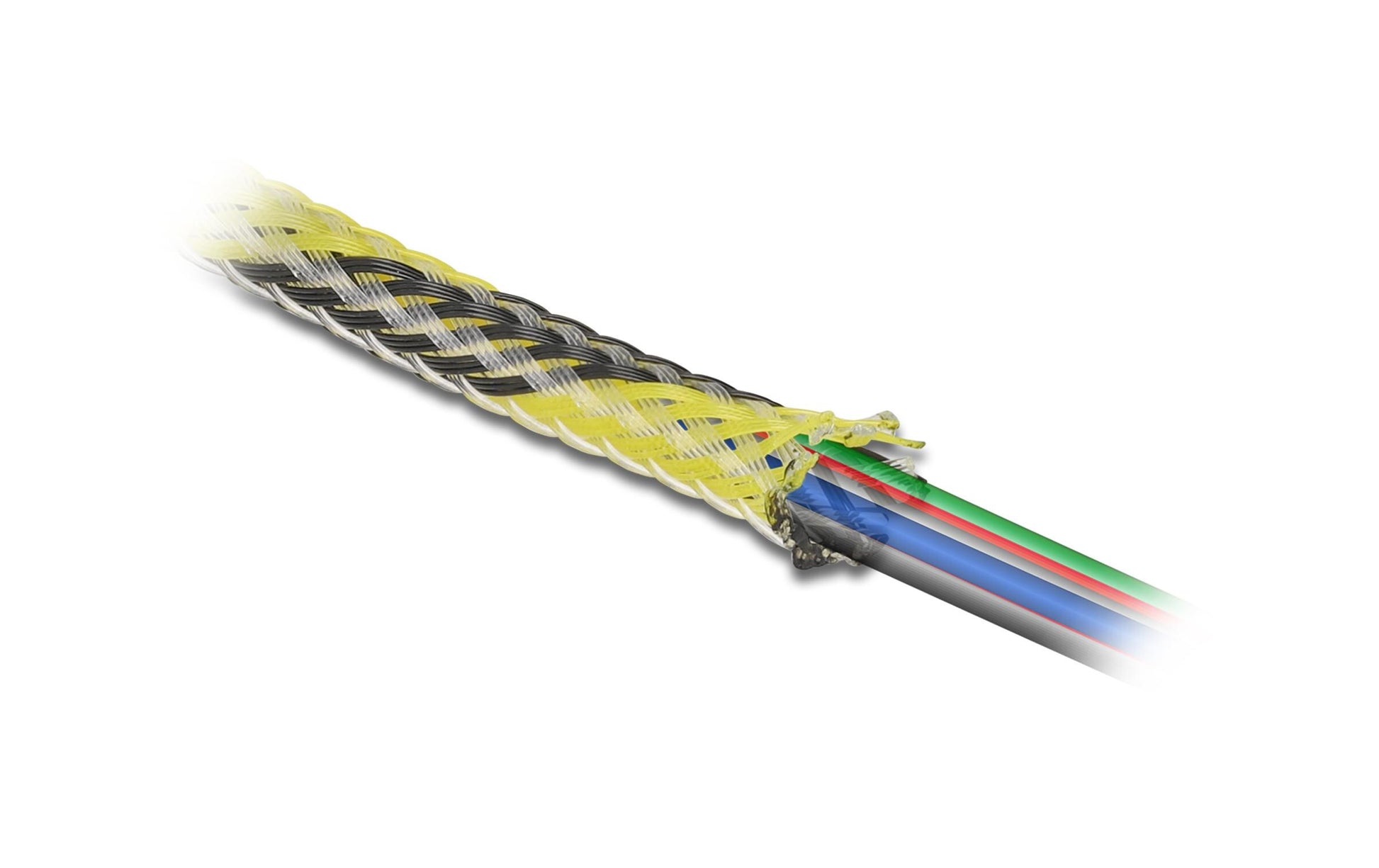 DeLOCK Kabelschlauch, Ø 6 mm × 2 m, zuschneidbar – schwarz/gelb