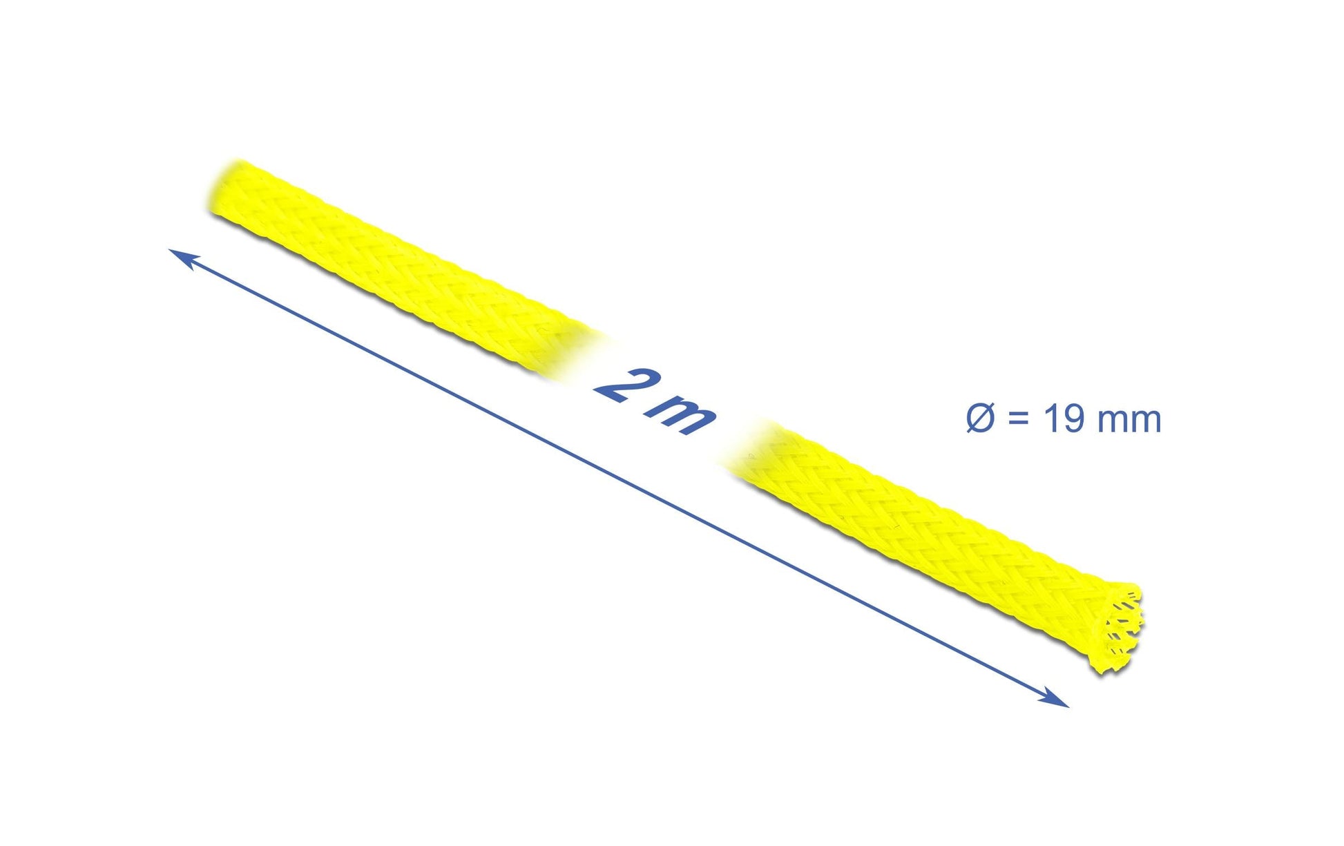 DeLOCK Kabelschlauch, Ø 14–30 mm × 2 m, dehnbar, zuschneidbar – gelb