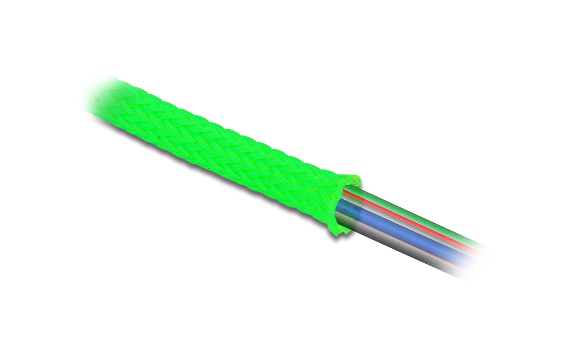 DeLOCK Kabelschlauch, Ø 25 mm, 2 m, dehnbar, zuschneidbar – grün