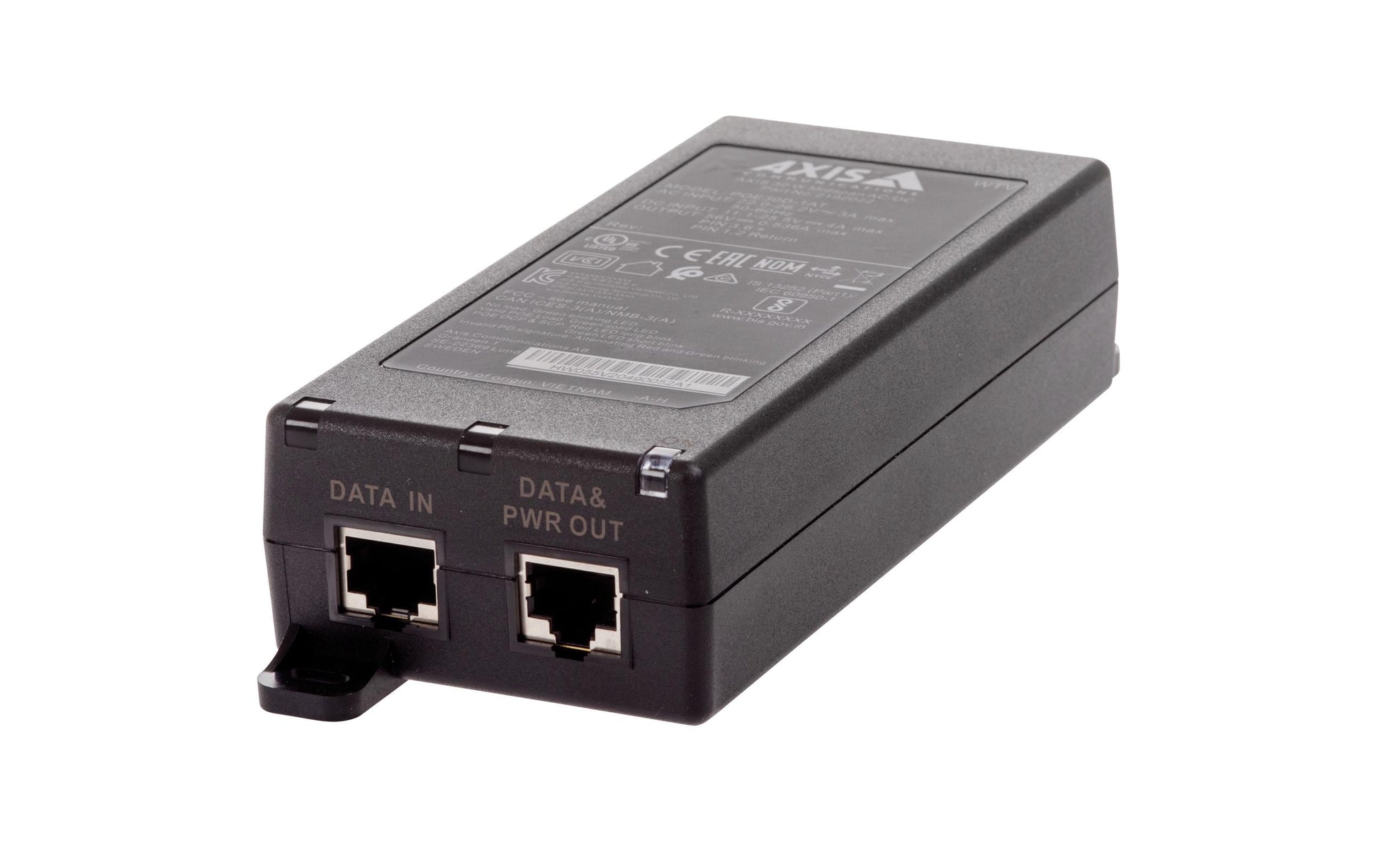 Axis 02208-001 PoE-Midspan – 30 W IEEE 802.3af/at, 1× RJ-45 Ein, 1× RJ-45 Aus