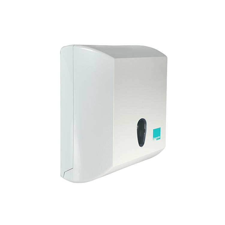 Venardo softline Falthandtuchspender – für C-, Z- und V-Falz, weiss, 280 × 375 × 137 mm