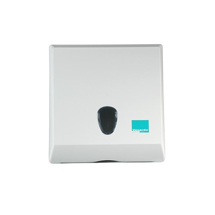 Venardo softline Falthandtuchspender – für C-, Z- und V-Falz, weiss, 280 × 375 × 137 mm