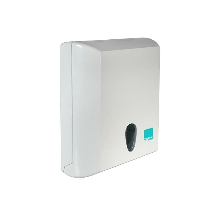 Venardo softline Falthandtuchspender – für C-, Z- und V-Falz – weiss, 290 × 300 × 136 mm