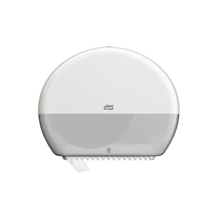 Tork Elevation – Toilettenpapierspender – Kunststoff, weiss, Mini Jumbo (T2), 13,2 × 34,5 × 27,5 cm