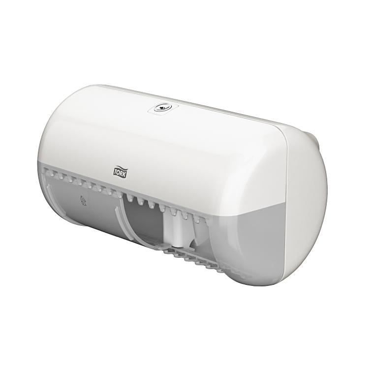 Tork Toilettenpapierspender – Kunststoff, weiss, für 2 Rollen, 28,6 × 15,3 × 15,8 cm