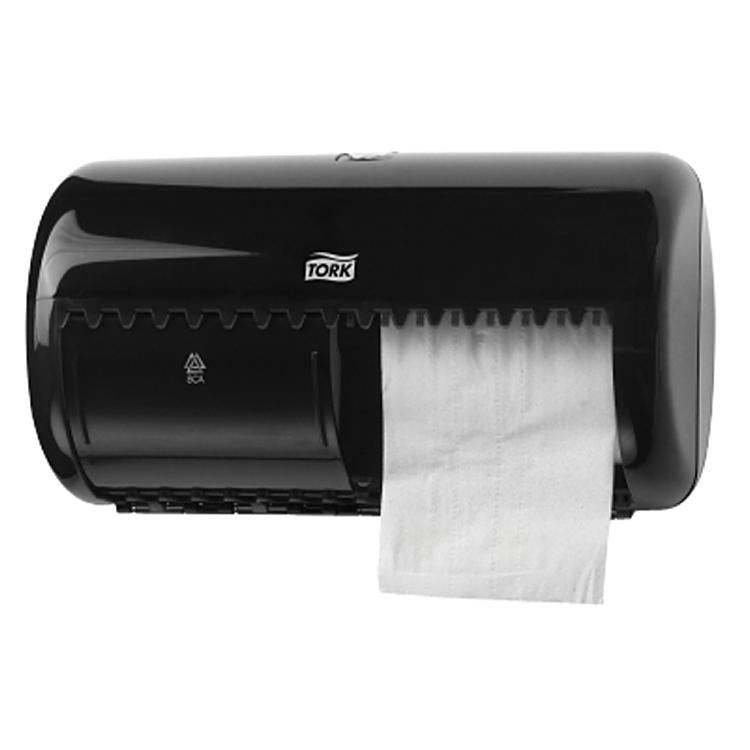 Tork Elevation T4 – Toilettenpapierspender – Kunststoff, schwarz, für 2 Rollen, 28,6 × 15,3 × 15,8 cm