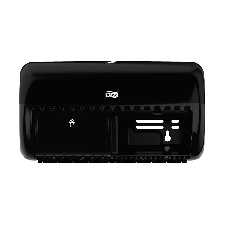 Tork Elevation T4 – Toilettenpapierspender – Kunststoff, schwarz, für 2 Rollen, 28,6 × 15,3 × 15,8 cm