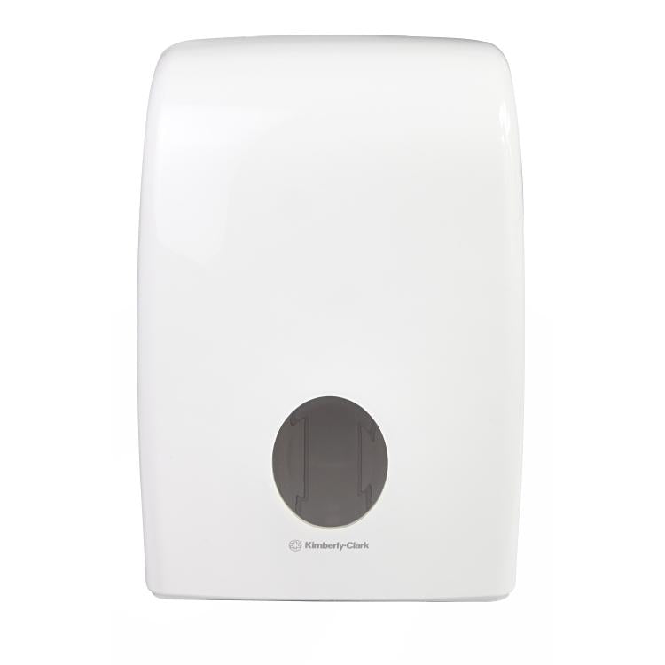 Kimberly Clark Falthandtuchspender Aquarius – Kunststoff, weiss, 265 × 136 × 399 mm