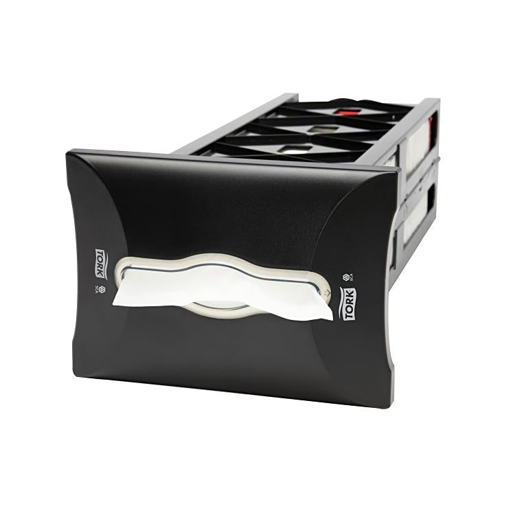 Tork Servietten-Spender Xpressnap – schwarz/Edelstahl-Optik – 17,8 × 54,6 cm – für N4-Servietten