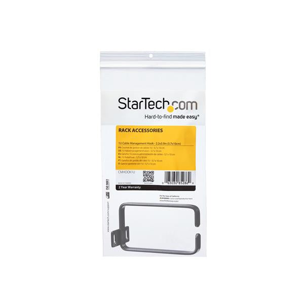 StarTech.com Kabelring – D-Ring, 1U, Stahl, Schwarz, 57×101×45 mm, 1 Stück