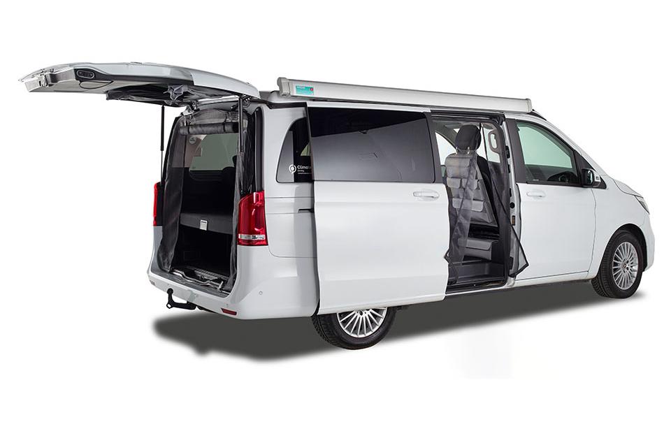 Van quito Vanquito – Magnetseite, feine Masche, rechts – für Mercedes Viani/Vito/Marco Polo ab 2014 – Schwarz, Fiberglas