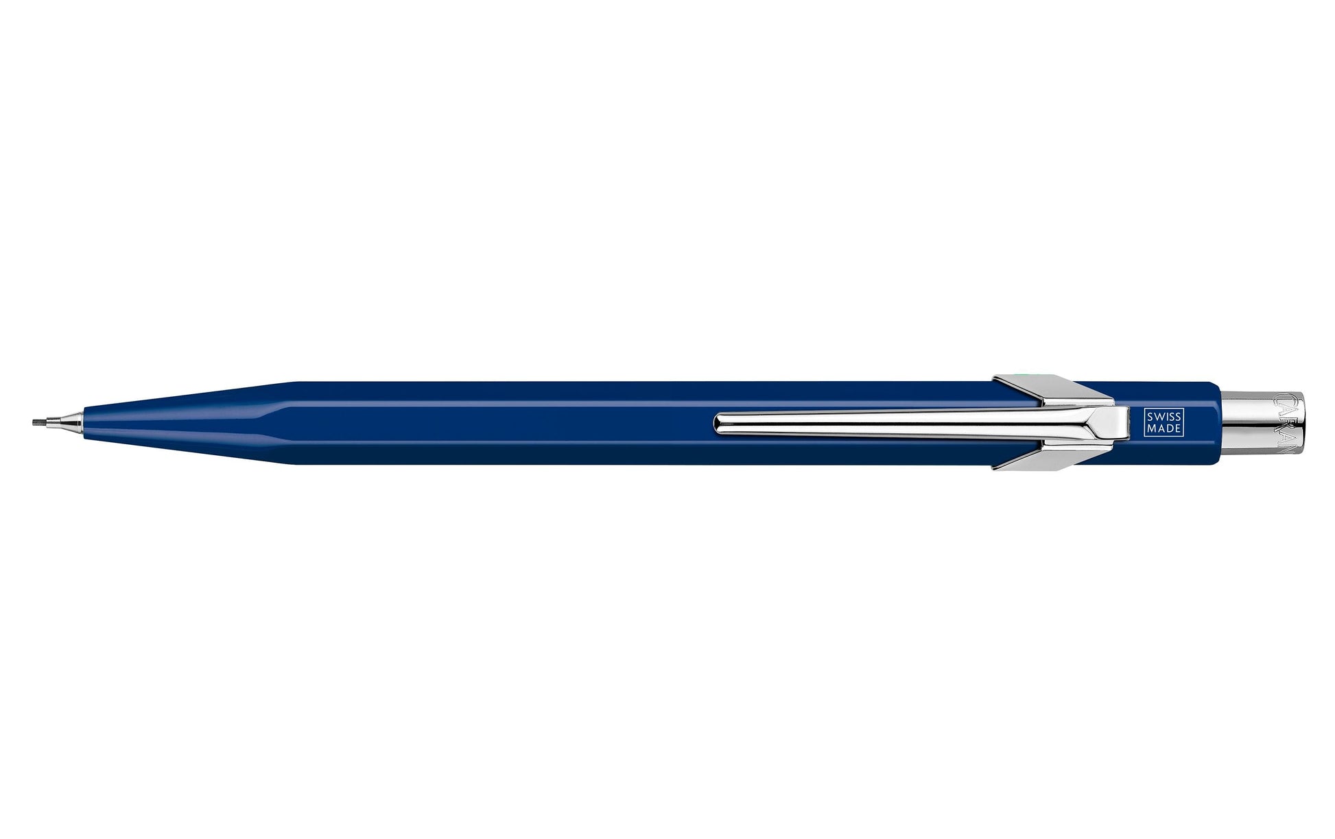 Caran d-Ache 849 Druckbleistift – 0,7 mm – Aluminium – Saphirblau – Mit Radierer