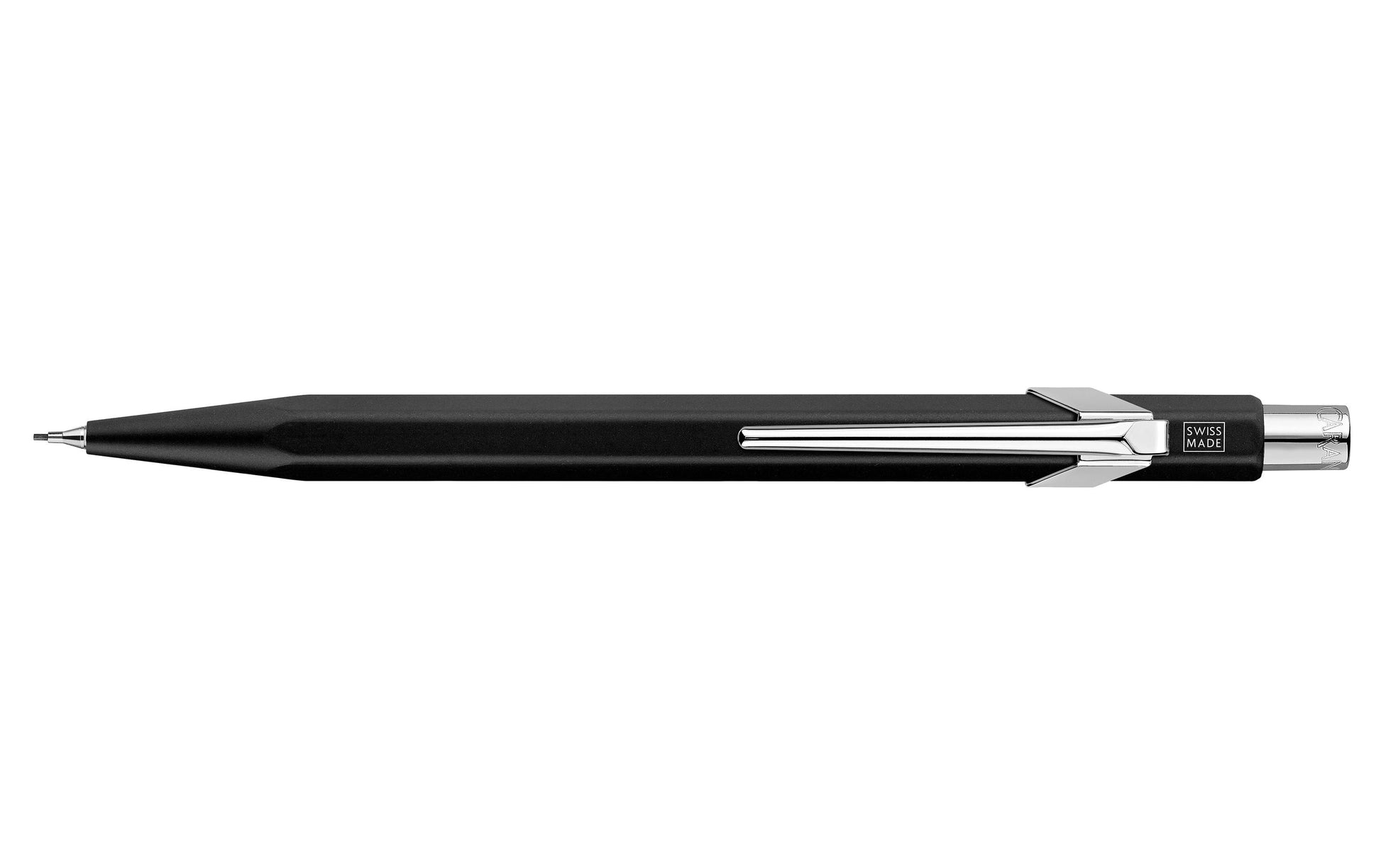 Caran d-Ache 849 Druckbleistift – 0,7 mm – Aluminium – Schwarz/Silber – Mit Radierer