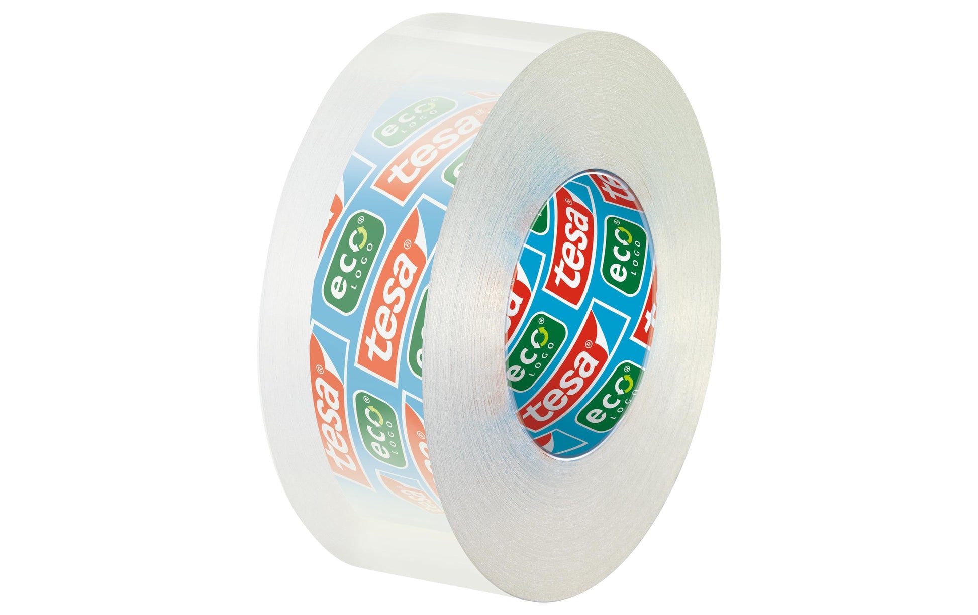 TESA Büro-Klebeband eco & clear – permanent, klar, Kunststoff, 19 mm × 10 m, Kern Ø 26 mm, 2 Rollen