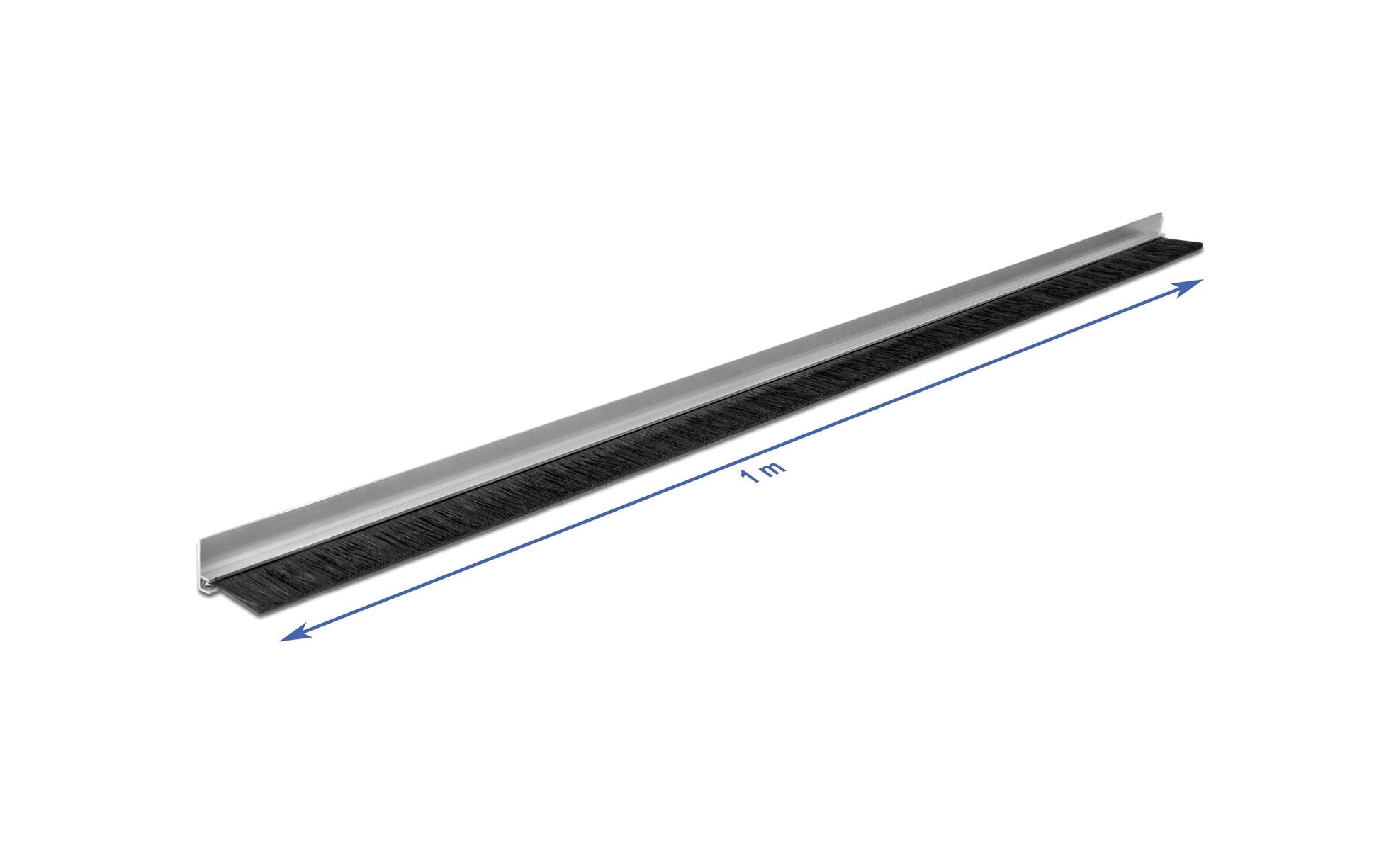 DeLOCK Bürstenstreifen Alu-Profil (gewinkelt) – Silber, 40 mm × 1 m