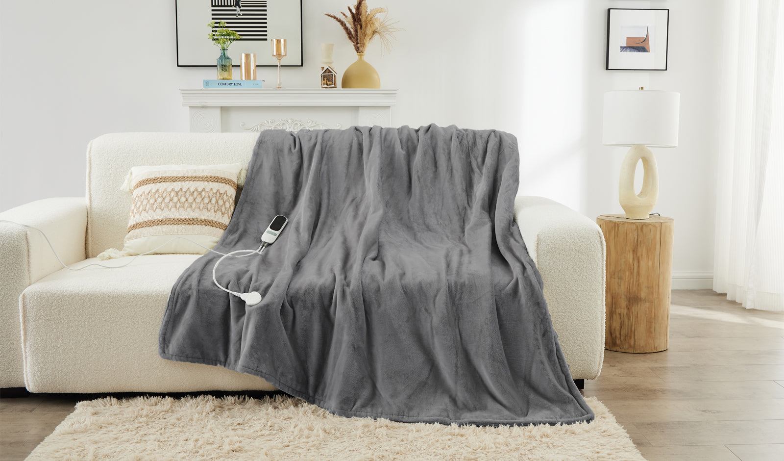 Sonnenkönig Lerry Wohndecke – Fleece, Grau – 160 × 180 cm