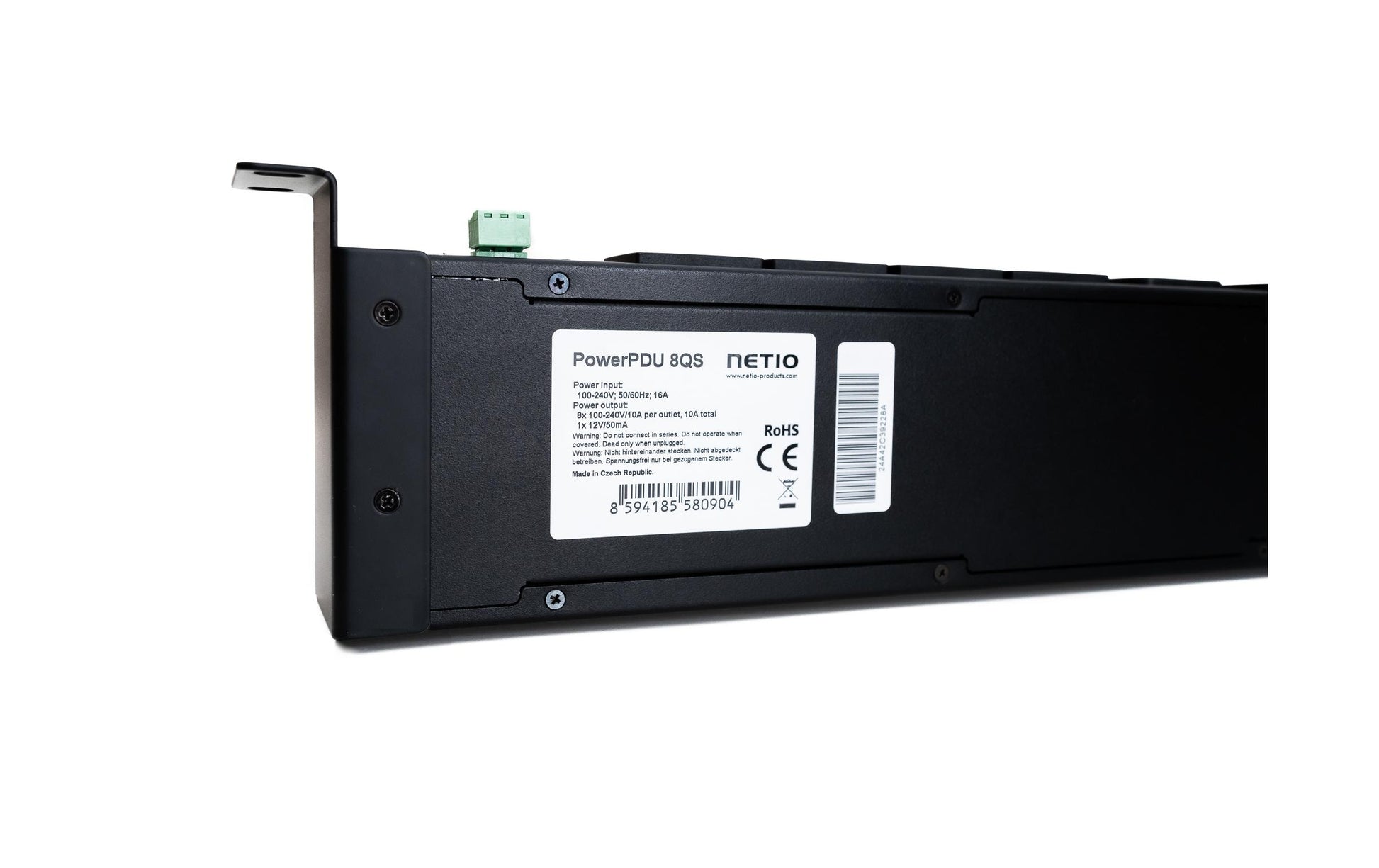 NETIO PowerPDU 8 QS – Rack-PDU Metered, 1-phasig, 8× IEC C13, 16 A, Stecker C20, 1U horizontal