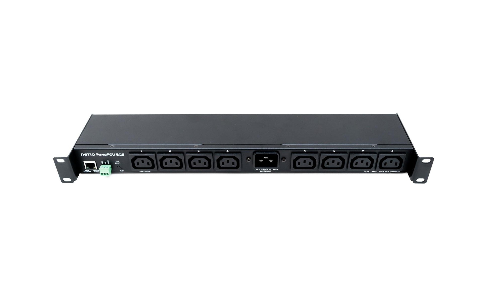 NETIO PowerPDU 8 QS – Rack-PDU Metered, 1-phasig, 8× IEC C13, 16 A, Stecker C20, 1U horizontal