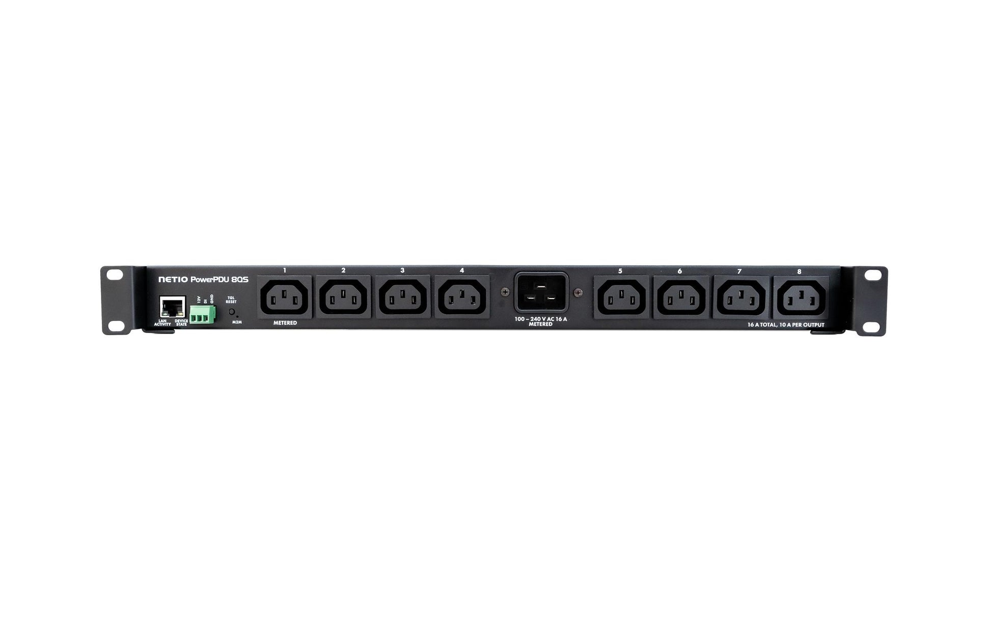 NETIO PowerPDU 8 QS – Rack-PDU Metered, 1-phasig, 8× IEC C13, 16 A, Stecker C20, 1U horizontal