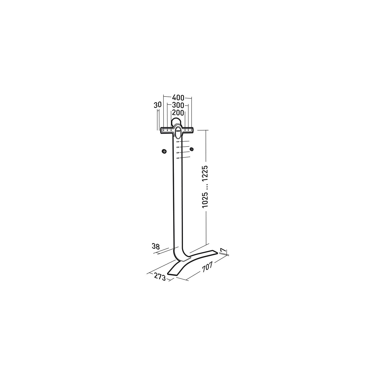 Erard STANDiT 400 – Displayständer, höhenverstellbar, für 30–55", VESA 400×200, bis 30 kg, weiss