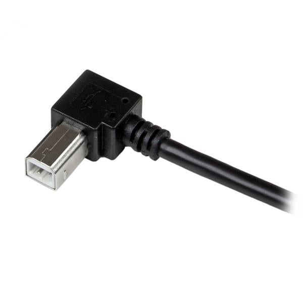 StarTech.com USB-A auf USB-B Kabel – USB 2.0 (480 Mbit/s) – 1 m – Abgewinkelt – Schwarz
