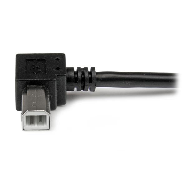 StarTech.com USB-A auf USB-B Kabel – USB 2.0 (480 Mbit/s) – 3 m – Abgewinkelt – Schwarz