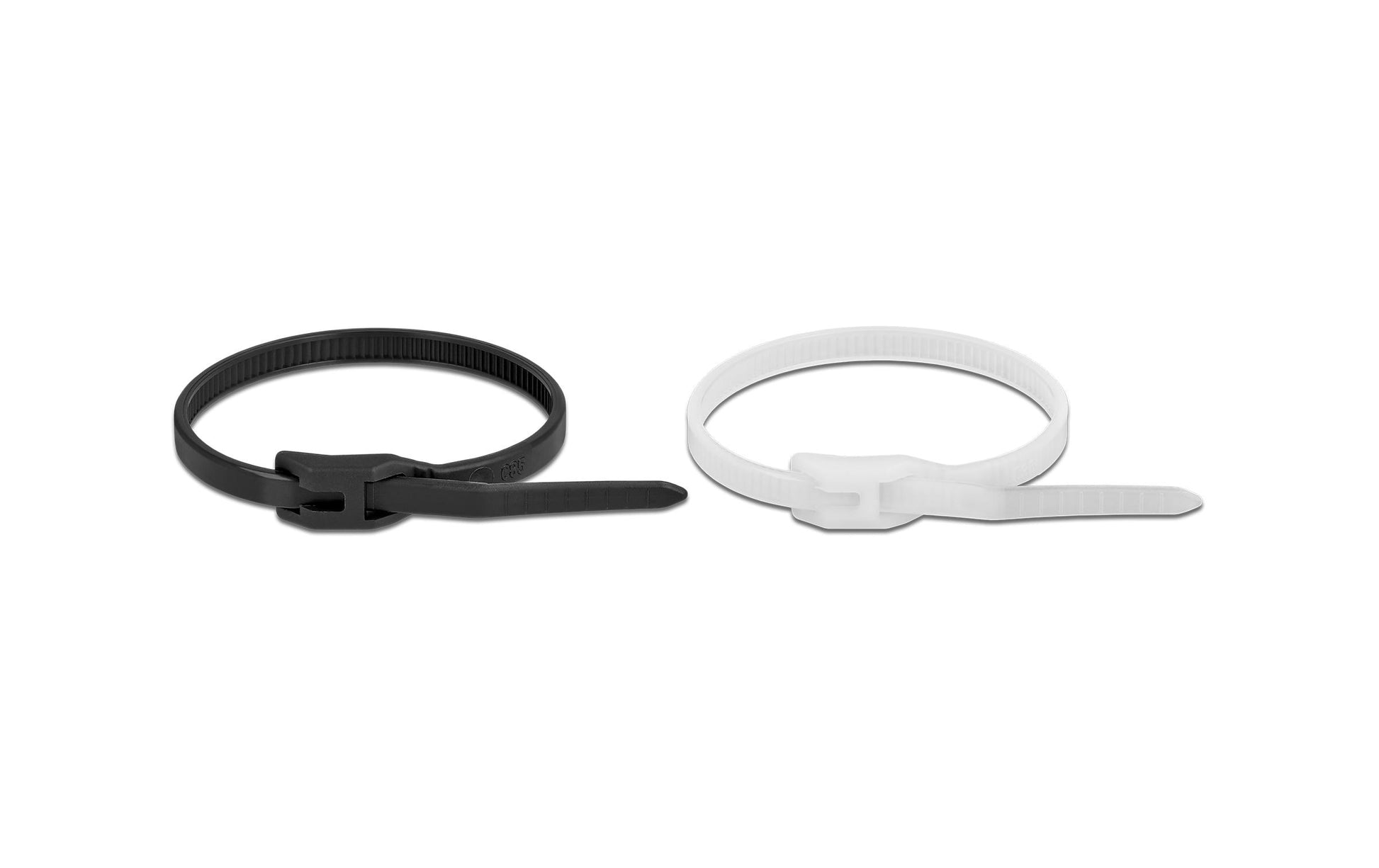 DeLOCK Kabelbinder, 7,6 mm × 0,28 m, schwarz, 100 Stück