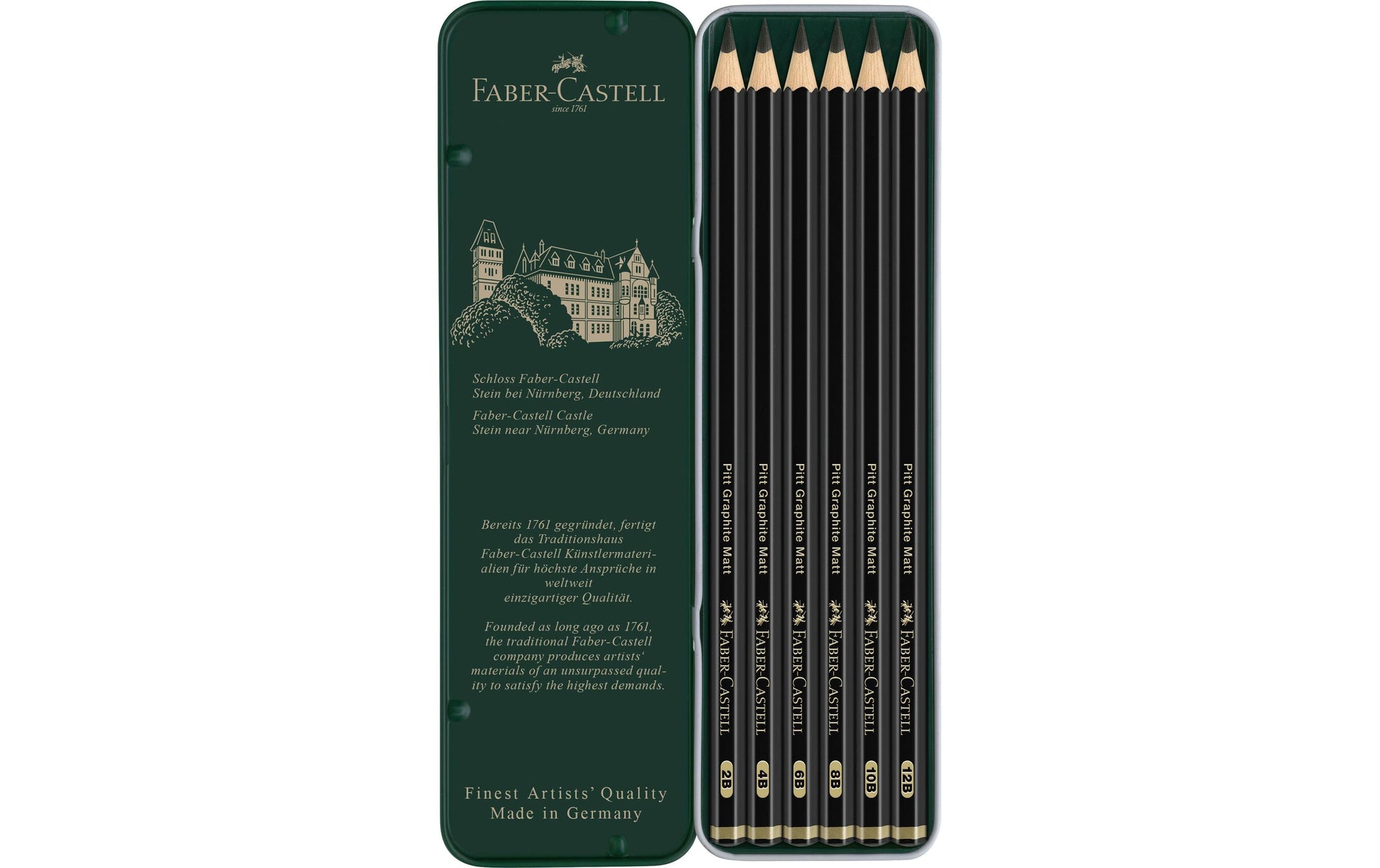 Faber-Castell PITT GRAPHITE Matt Graphit-Set, verschiedene Härten, Box – 5-teilig
