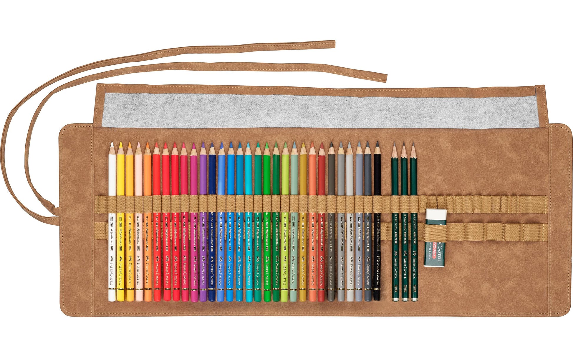 Faber-Castell Polychromos Buntstifte 34er-Stifterolle – bruchfeste Mine, rund, Ø 3,8 mm