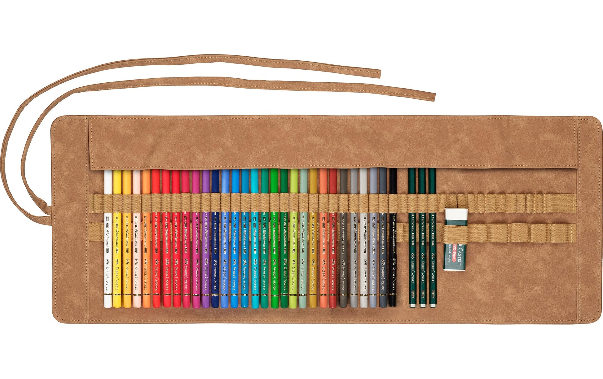 Faber-Castell Polychromos Buntstifte 34er-Stifterolle – bruchfeste Mine, rund, Ø 3,8 mm