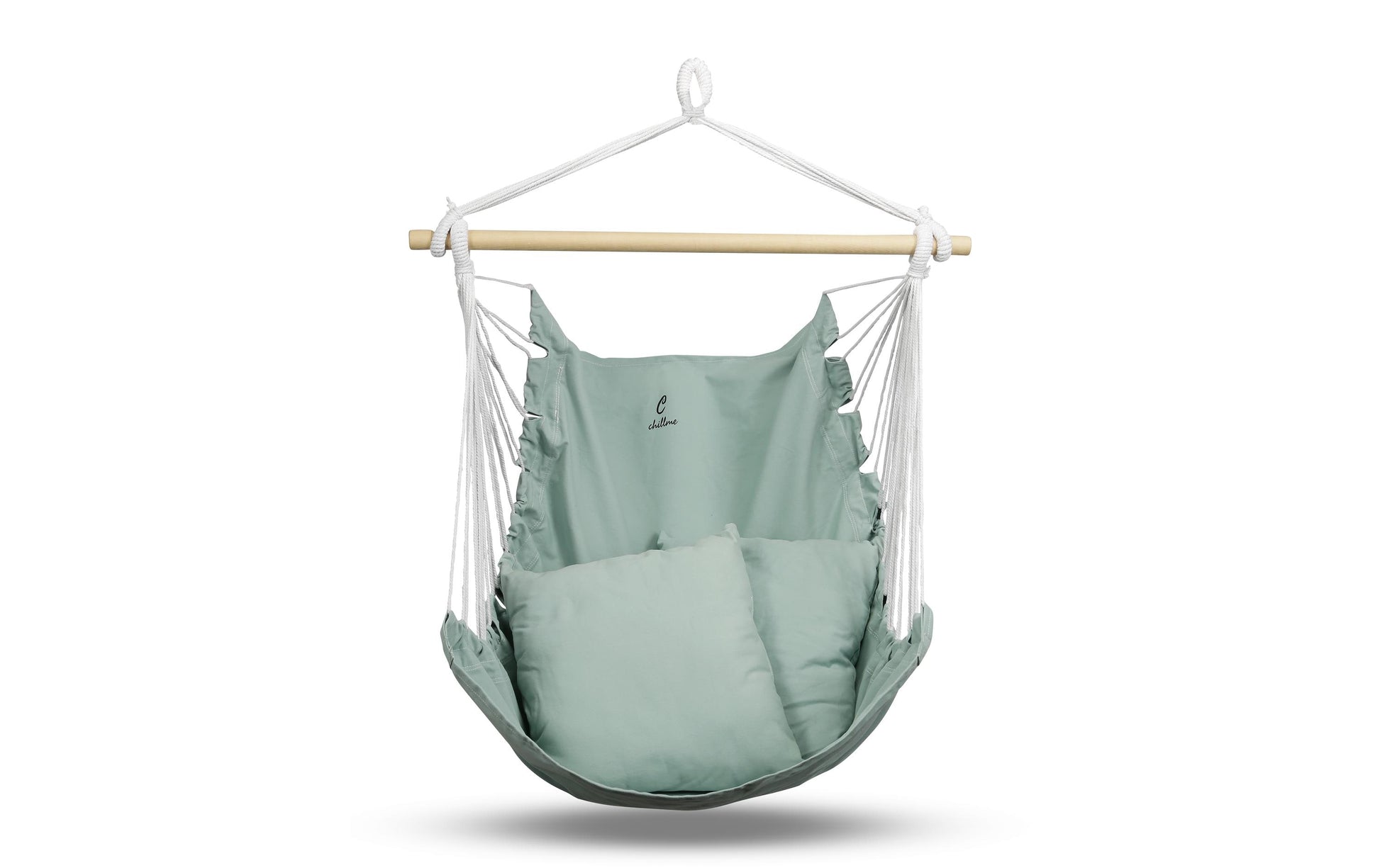 Chillme Hängestuhl – 130 × 100 × 100 cm – Polyester & Baumwolle – Grün